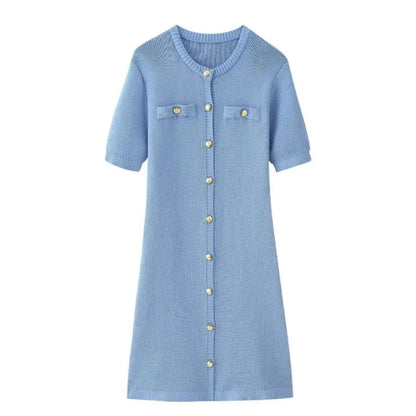 Women's Knit Short Sleeve Ribbed Bodycon Dress
