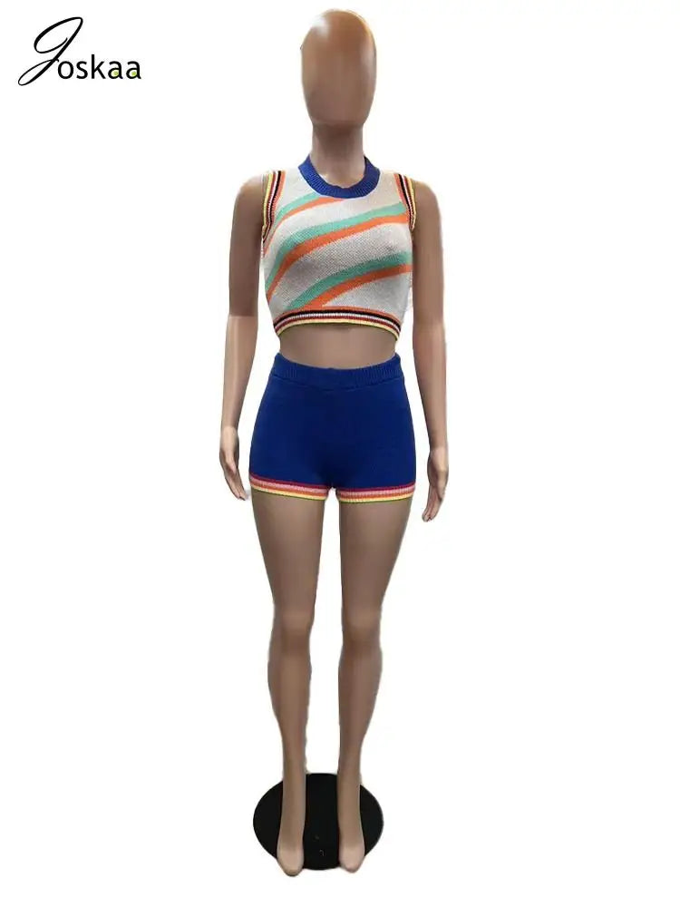 Wholesale Women's Knit Crop Ribbed Two Piece Set Rose Red – Back View