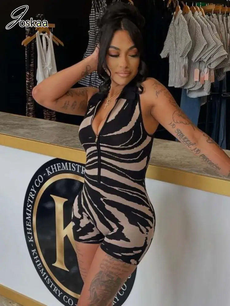 Women's Stripe Sleeveless Bodycon Romper – Women's Fashion Wholesale – Front View