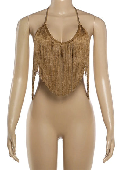 Women's Backless Halter Sleeveless Bikini Set