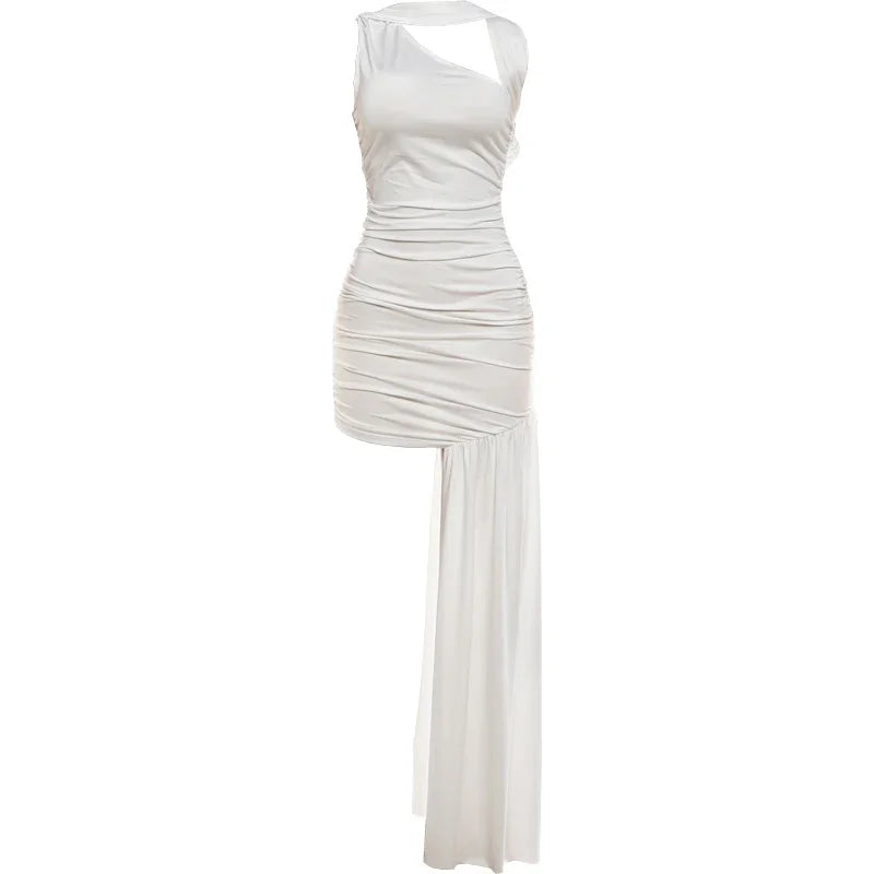 Women's Ruched Sleeveless One Shoulder Bodycon Mini Dress - Additional View 7