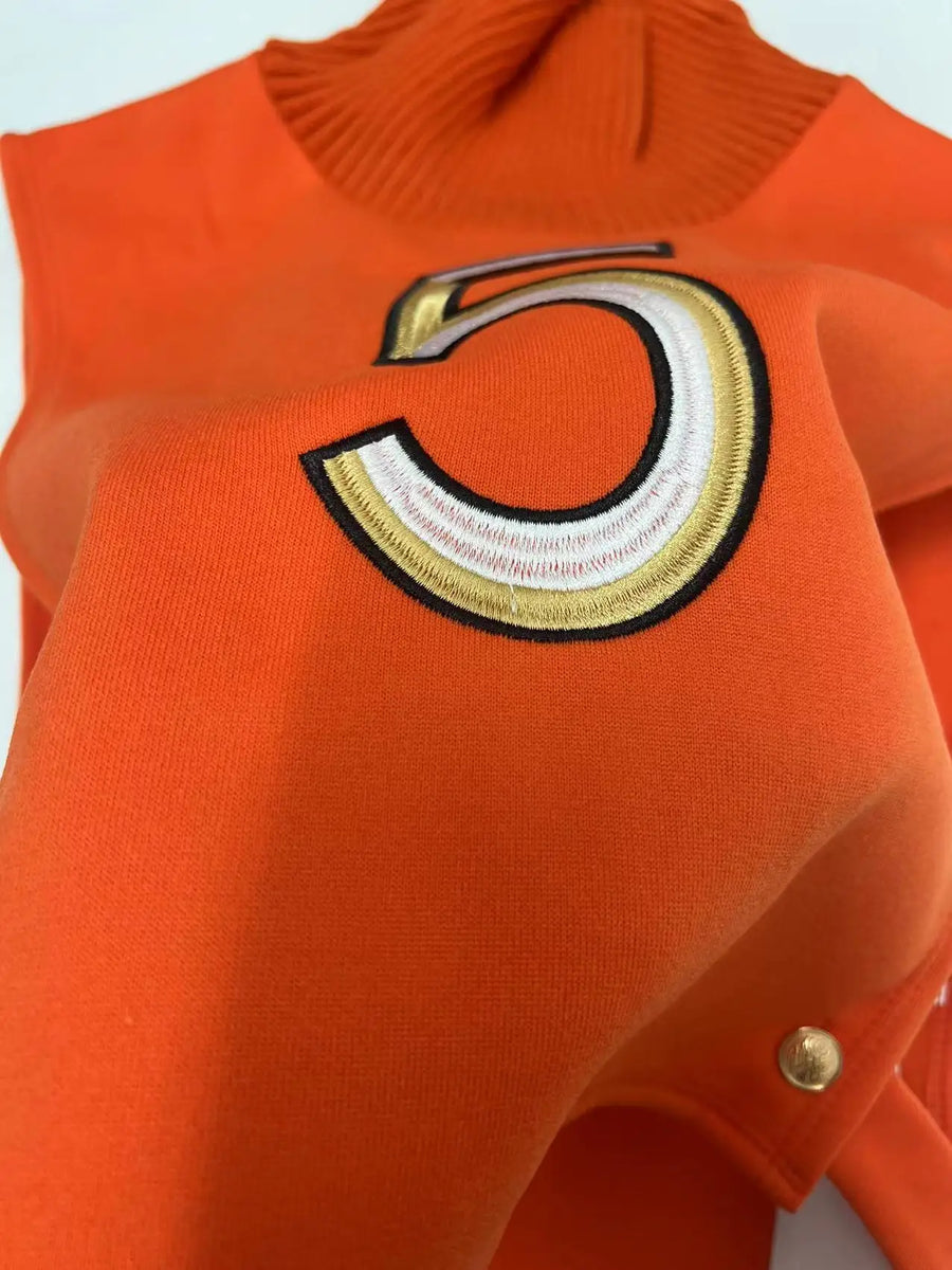 Women's Cutout Sleeveless Orange Turtleneck Pullover Top 350852 – Detail View