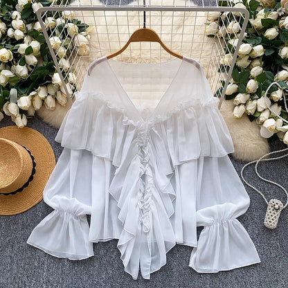 Wholesale Women's Flare Ethereal Chiffon Top