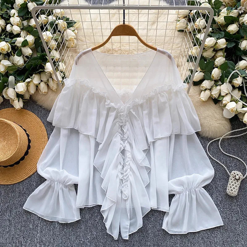 Wholesale Women's Flare Ethereal Chiffon Top