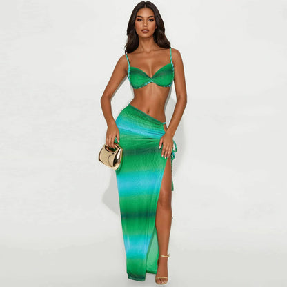 Wholesale Women's Crop Maxi Pleated Two Piece Set