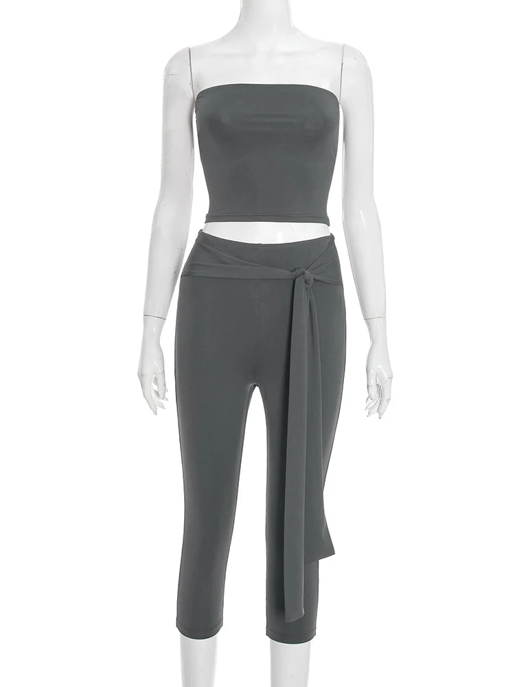 Joskaa Crop High Waist Two Piece Set - two piece set image 2