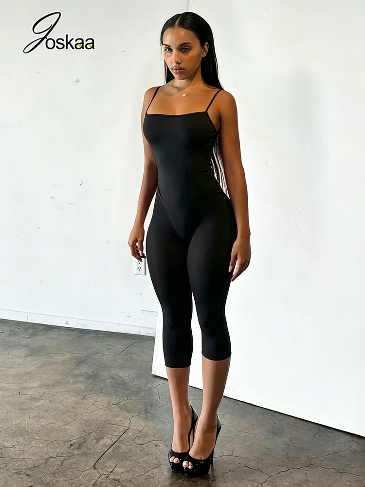 Wholesale Women's Backless Crop Bodycon Romper Black – Side View