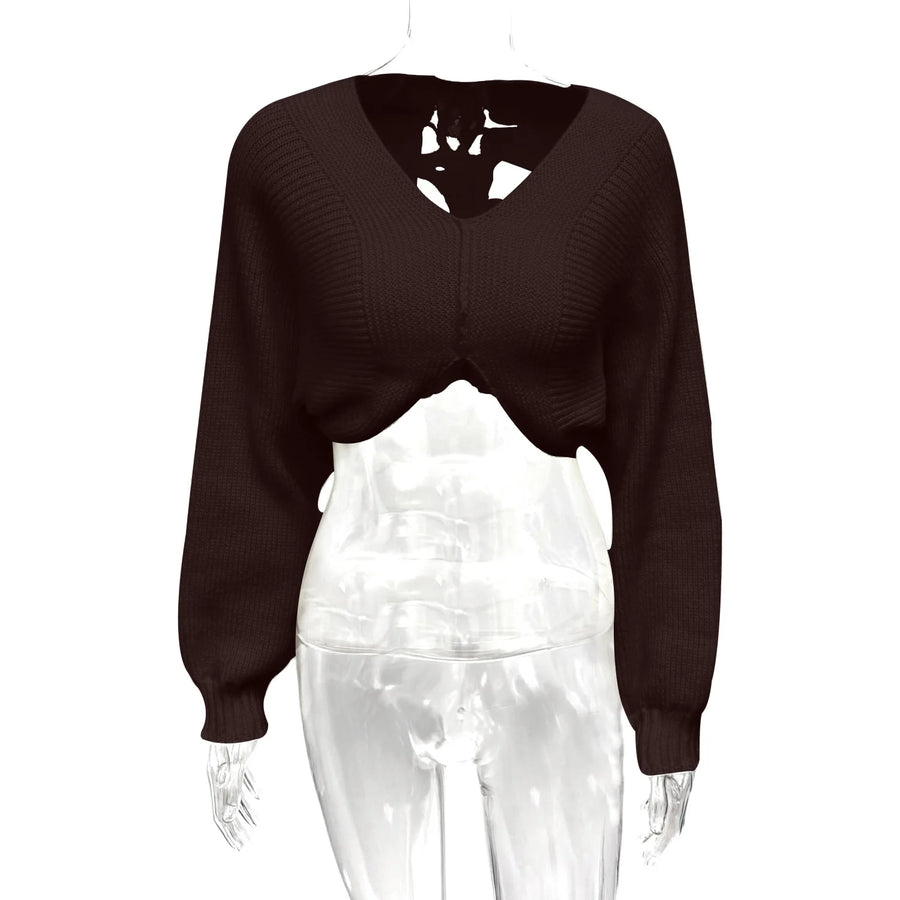 Women's Knit Long Sleeve Ribbed Irregular Knitted Top