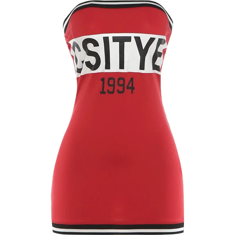Women's Striped Strapless Sleeveless Bodycon Mini Dress - Detail View 6