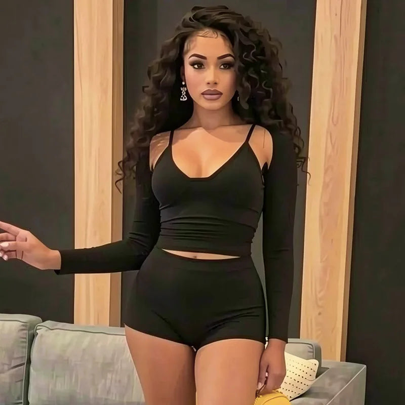 Wholesale Women's Long Sleeve Crop Two Piece Set