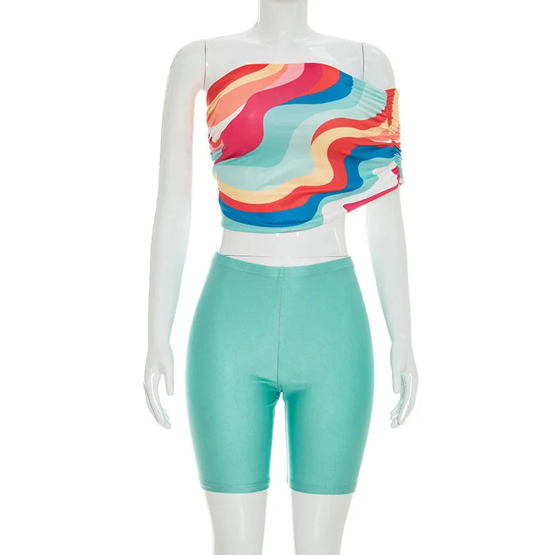 Joskaa Two Piece Set Contrast Color Colorful - two piece set image 5