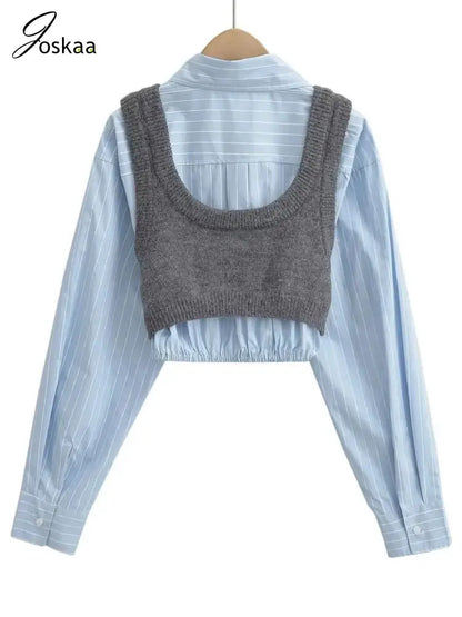 Women's Knit Long Sleeve Crop Two Piece Set Khaki – Detail View