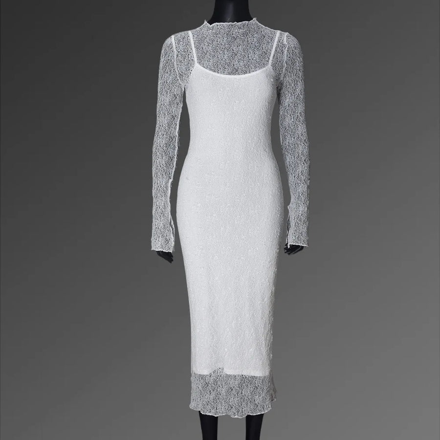Joskaa Lace Long Sleeve Maxi Two Piece Set - two piece set image 5