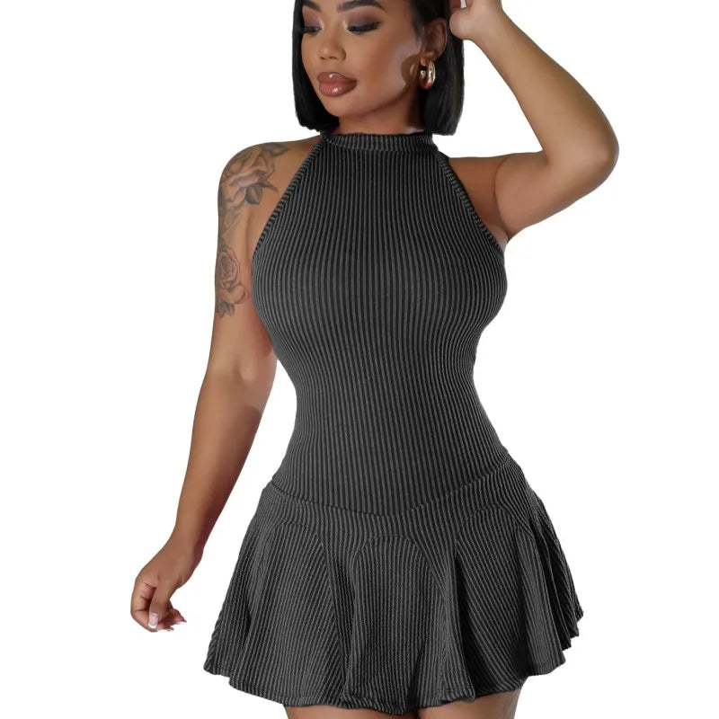Women's Backless Sleeveless Bodycon Mini Dress