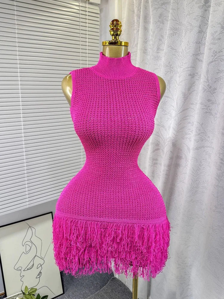 Women's Knit Sleeveless Bodycon Mini Dress