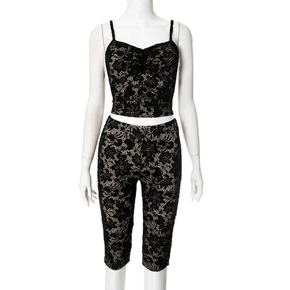 Wholesale Women's Lace Crop Bodycon Two Piece Set