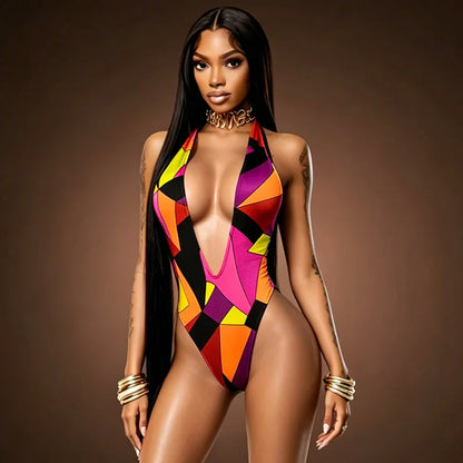 Women's Backless Halter Sleeveless Romper