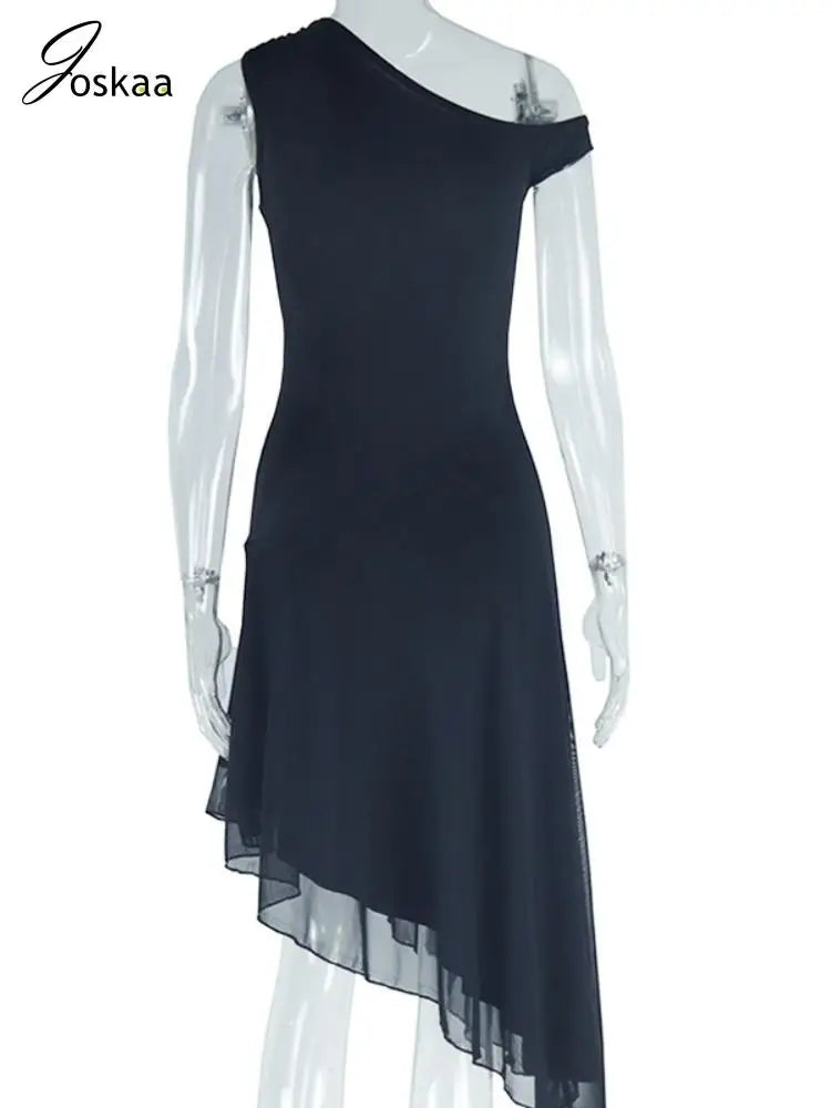 Women's Elegant Solid Skew Bodycon Dress White – Detail View
