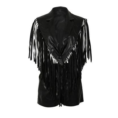 Joskaa Faux Leather Backless Two Piece Set - two piece set image 5