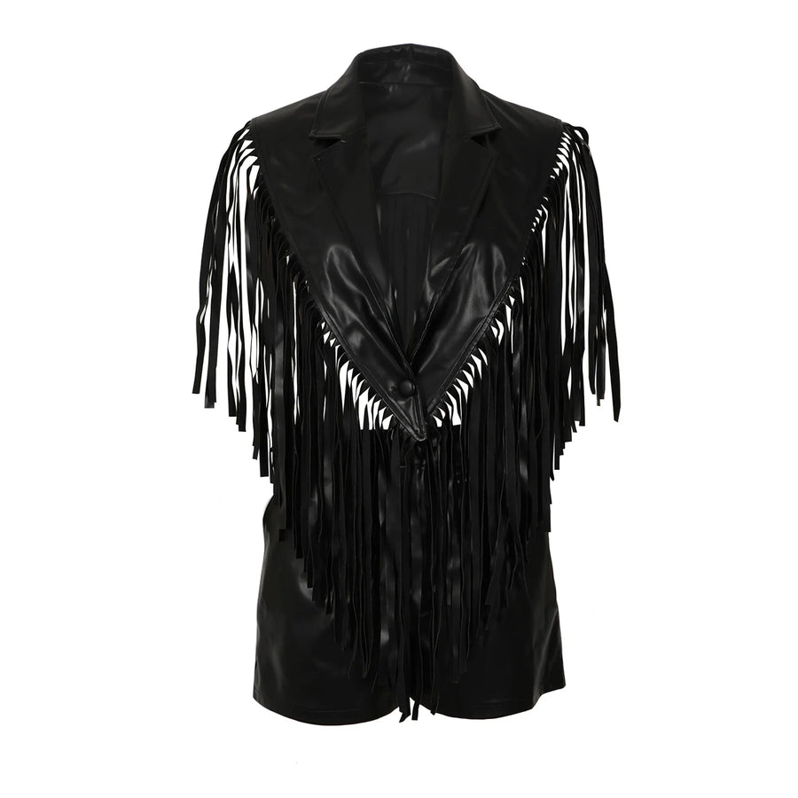 Joskaa Faux Leather Backless Two Piece Set - two piece set image 5
