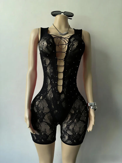 Joskaa Rhinestone Ribbed Knit Bodycon Swimwear - swimwear image 6