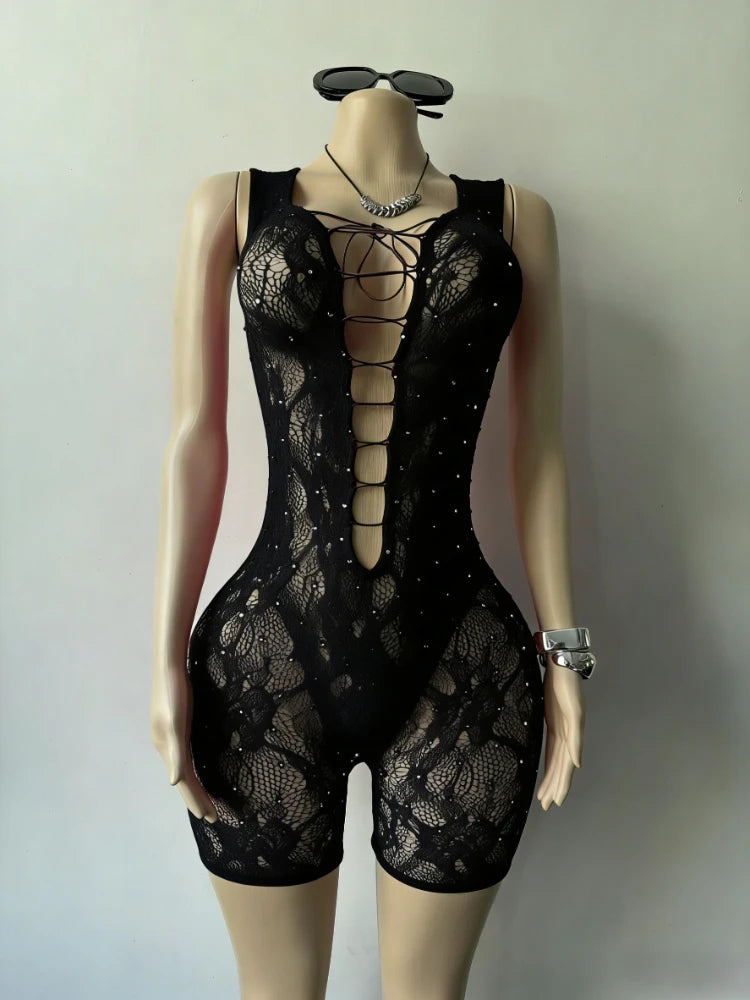Joskaa Rhinestone Ribbed Knit Bodycon Swimwear - swimwear image 6