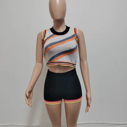 Wholesale Women's Knit Crop Ribbed Two Piece Set
