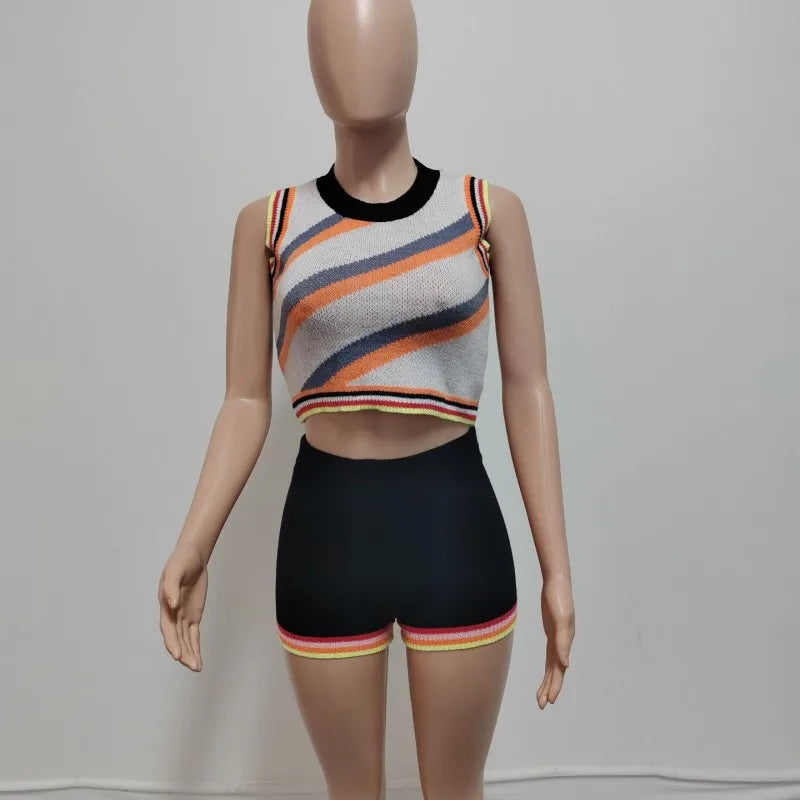 Wholesale Women's Knit Crop Ribbed Two Piece Set