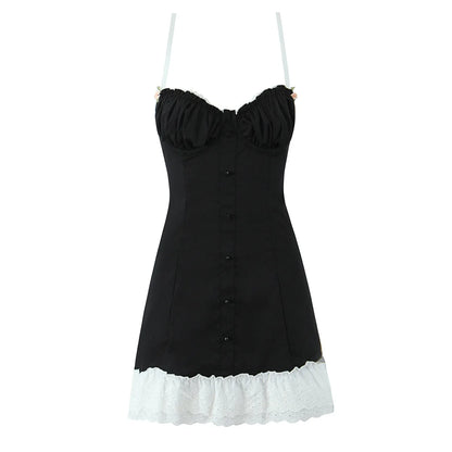 Women's Lace Backless Bodycon Mini Dress
