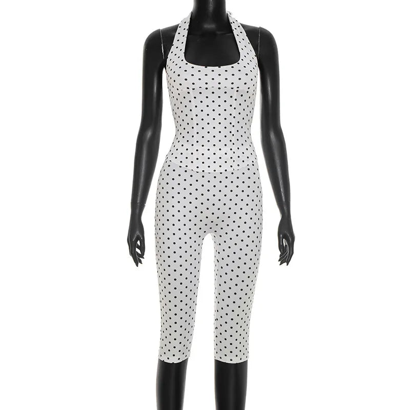 Joskaa Polka Dot Backless Halter Two Piece Set - two piece set image 5