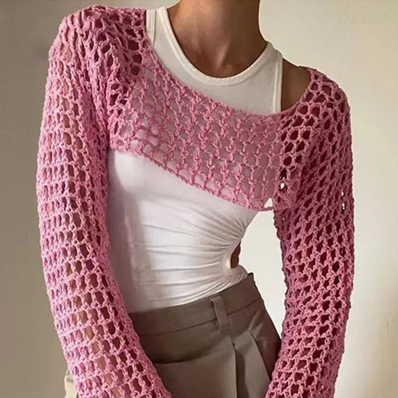 Women's Knit Cutout Long Sleeve Bikini Set