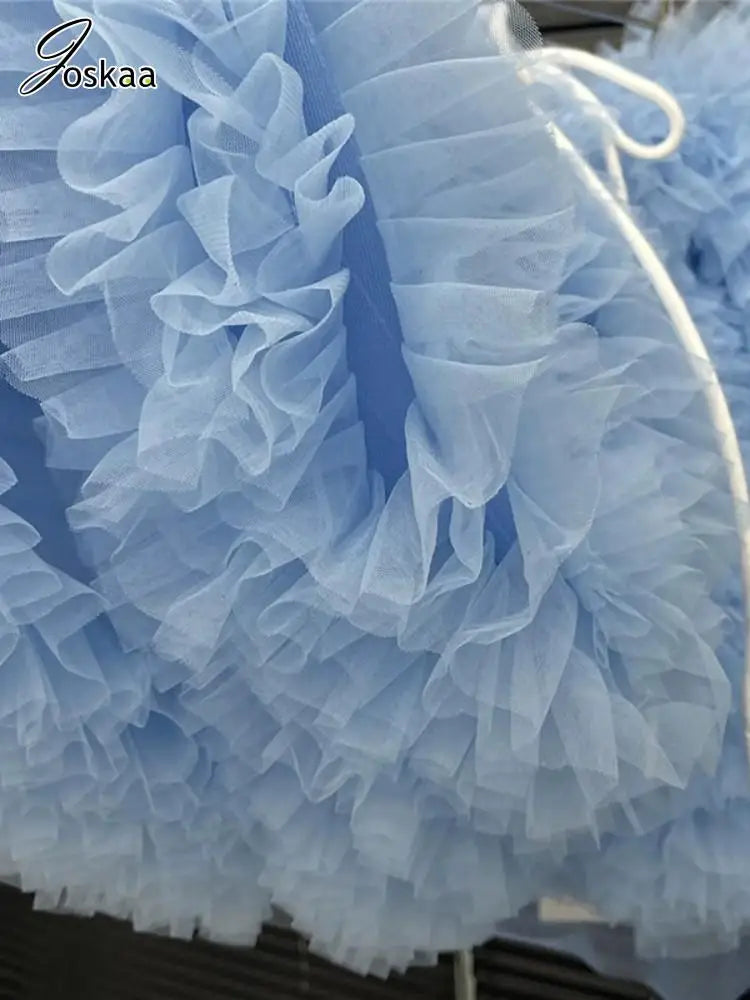 Women's Mesh Mini Puffy Drawstring Waist Skirt White – Detail View