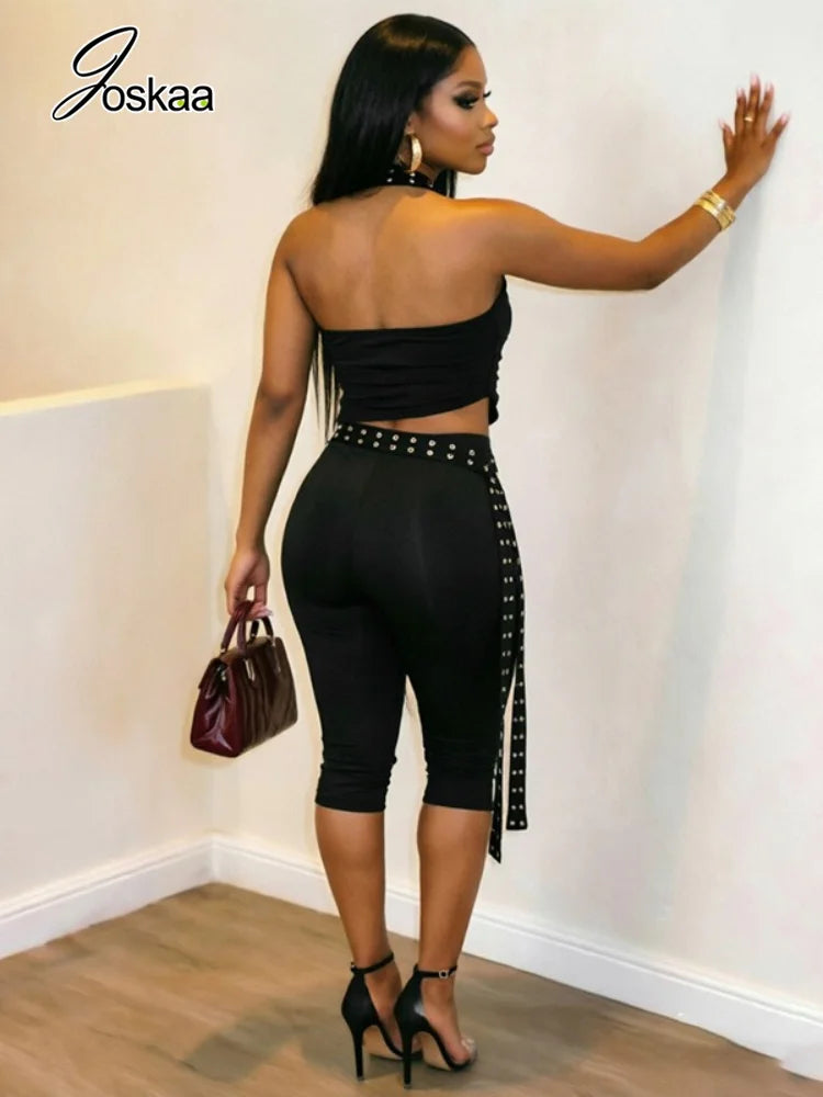 Women's Halter Two Piece Set - Front View