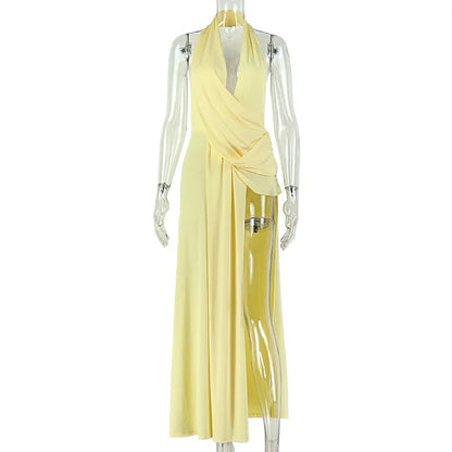 Joskaa Ruched Backless Halter Sleeveless Dress - dress image 5