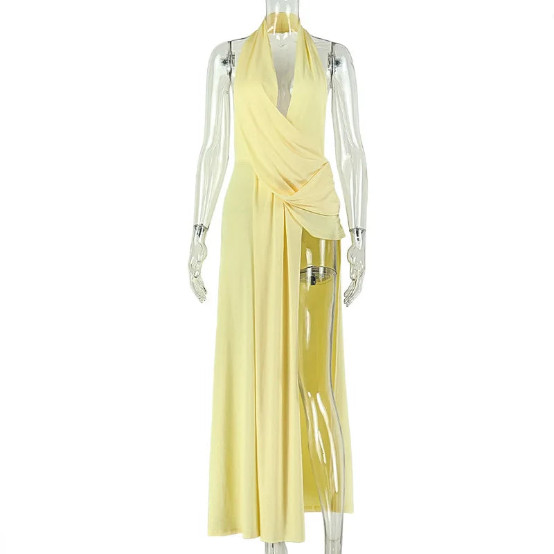 Joskaa Ruched Backless Halter Sleeveless Dress - dress image 5