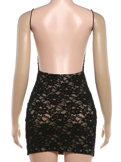 Joskaa Lace Backless Sleeveless Bodycon Mini Dress - mini dress image 4