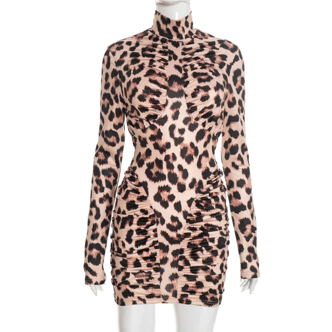 Joskaa Leopard Print Backless Long Sleeve Bodycon Mini Dress - mini dress image 5