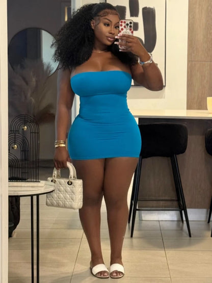 Women's Strapless Sleeveless Bodycon Mini Dress - Additional View 11