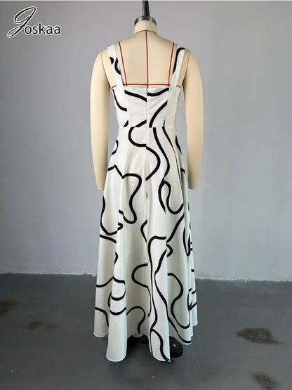 Wholesale Women's Stripe Sleeveless Maxi Dress Dark Brown – Detail View