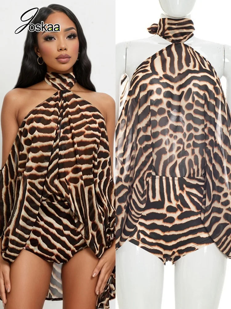 Women's Striped Halter Bodycon Two Piece Set - Women's Fashion Wholesale - Front View