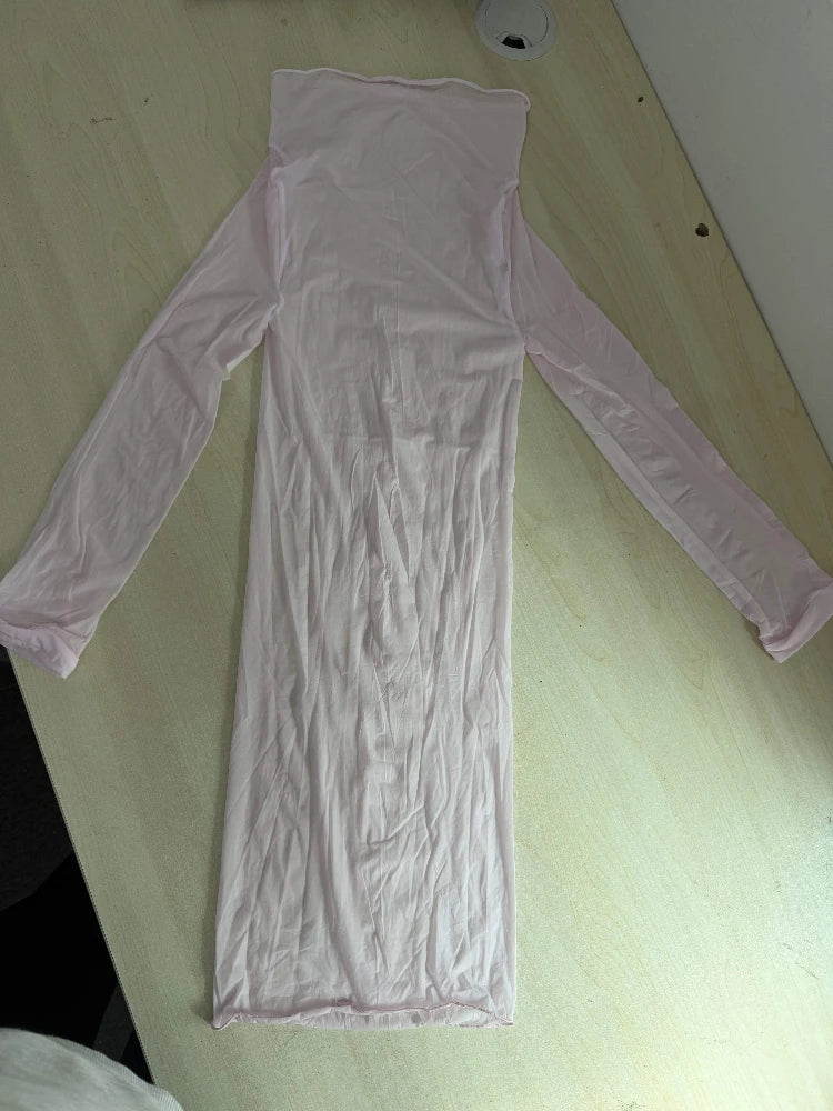 Joskaa Mesh Long Sleeve Bodycon Mini Dress - mini dress image 10