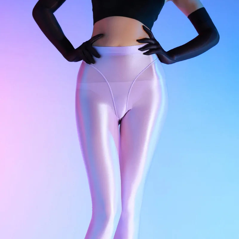 Women's Sequin Oil Shiny Pantyhose Pants