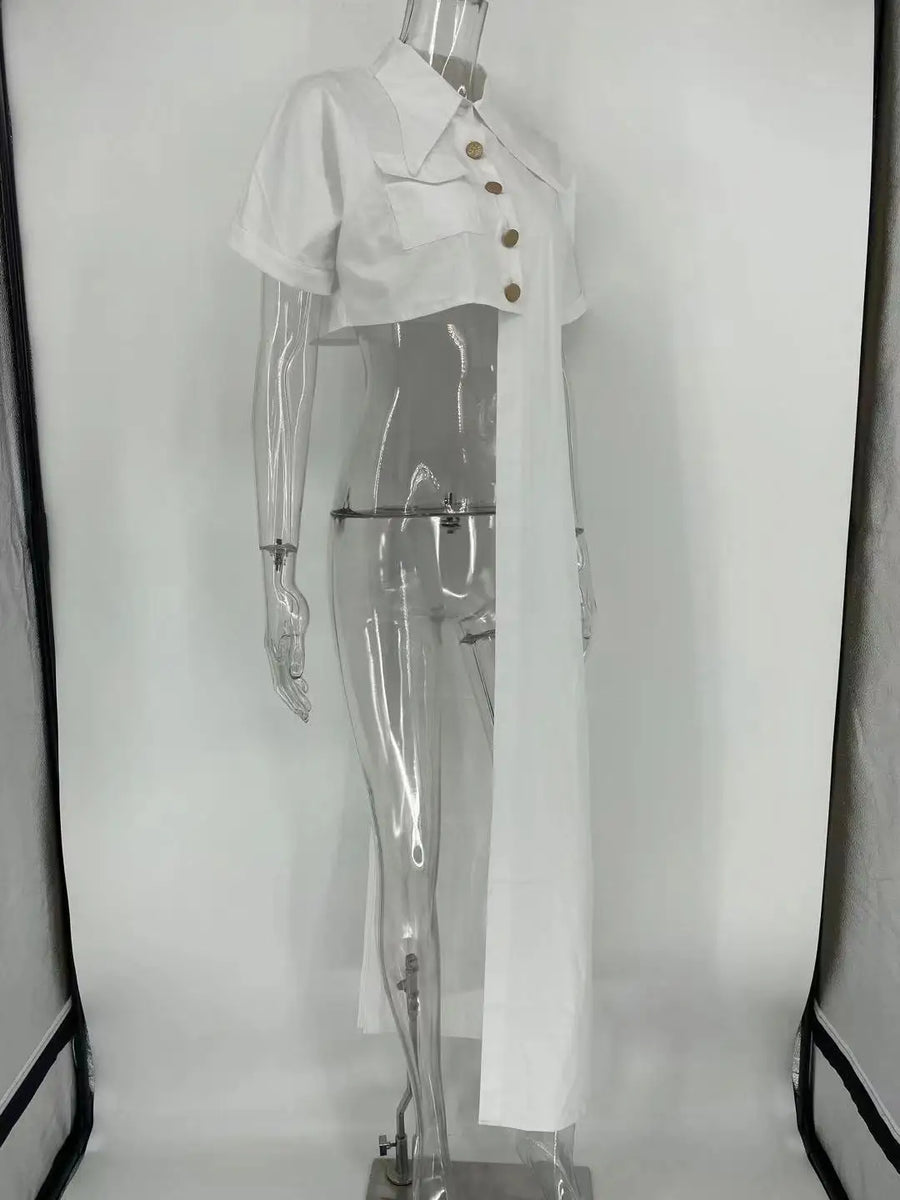 Women's Short Sleeve Shirt Tees White Top Short Sleeve – Back View