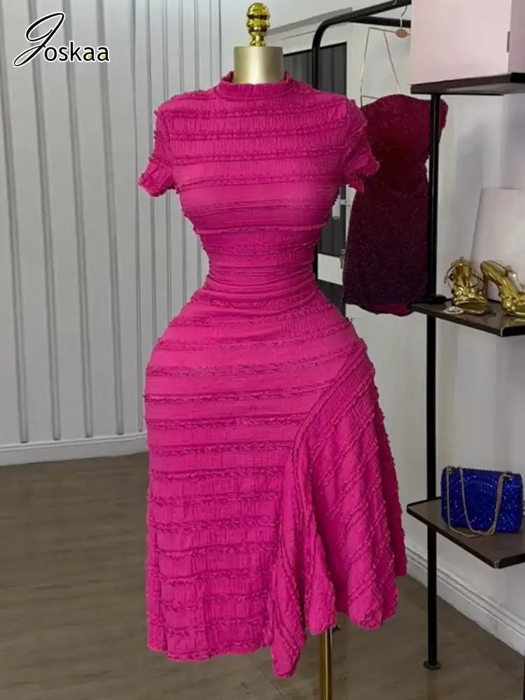 Women's Short Sleeve Half High Collar Dress – Women's Fashion Wholesale – Front View