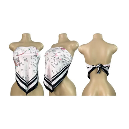 Joskaa Satin Halter Sleeveless Crop Two Piece Set - two piece set image 16