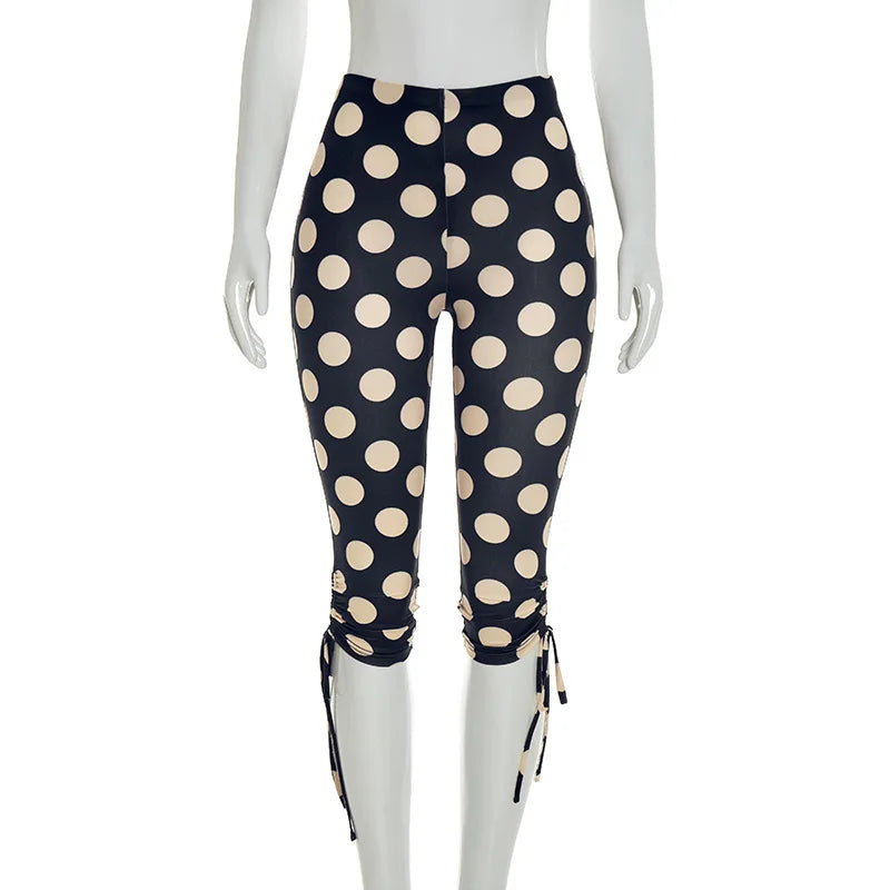 Joskaa Polka Dot Crop Pants Print Cropped Trousers - pants image 5