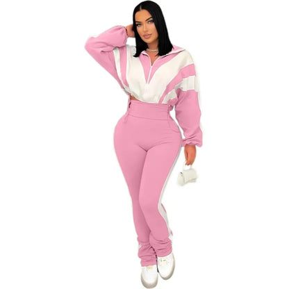 Women's Long Sleeve High Waist Two Piece Set