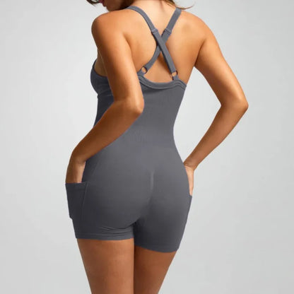 Women's Bodycon Built-in Bra Crisscross Romper
