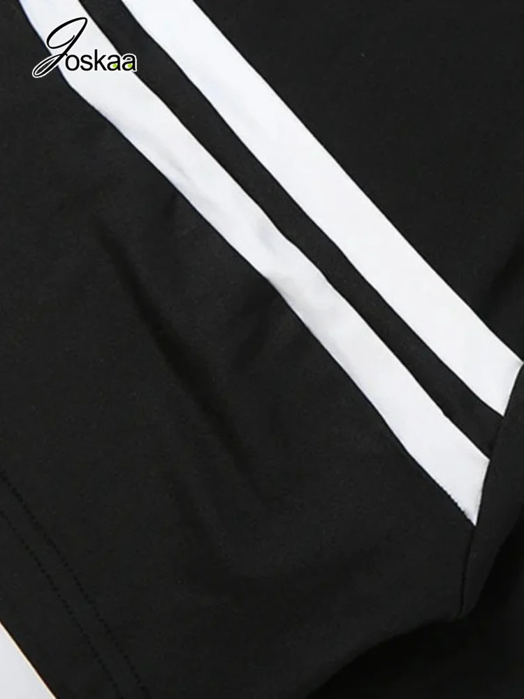 Women's Striped Long Sleeve Bodycon Two Piece Set - Model Wearing Style