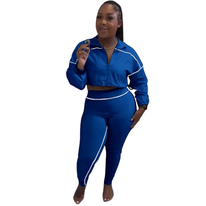 Women's Long Sleeve Bodycon Two Piece Set